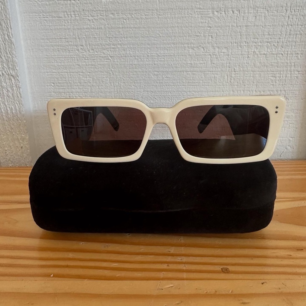 White Gucci Oversized Rectangular Sunglasses